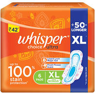 whisper  women (6-pads) orange colour   42